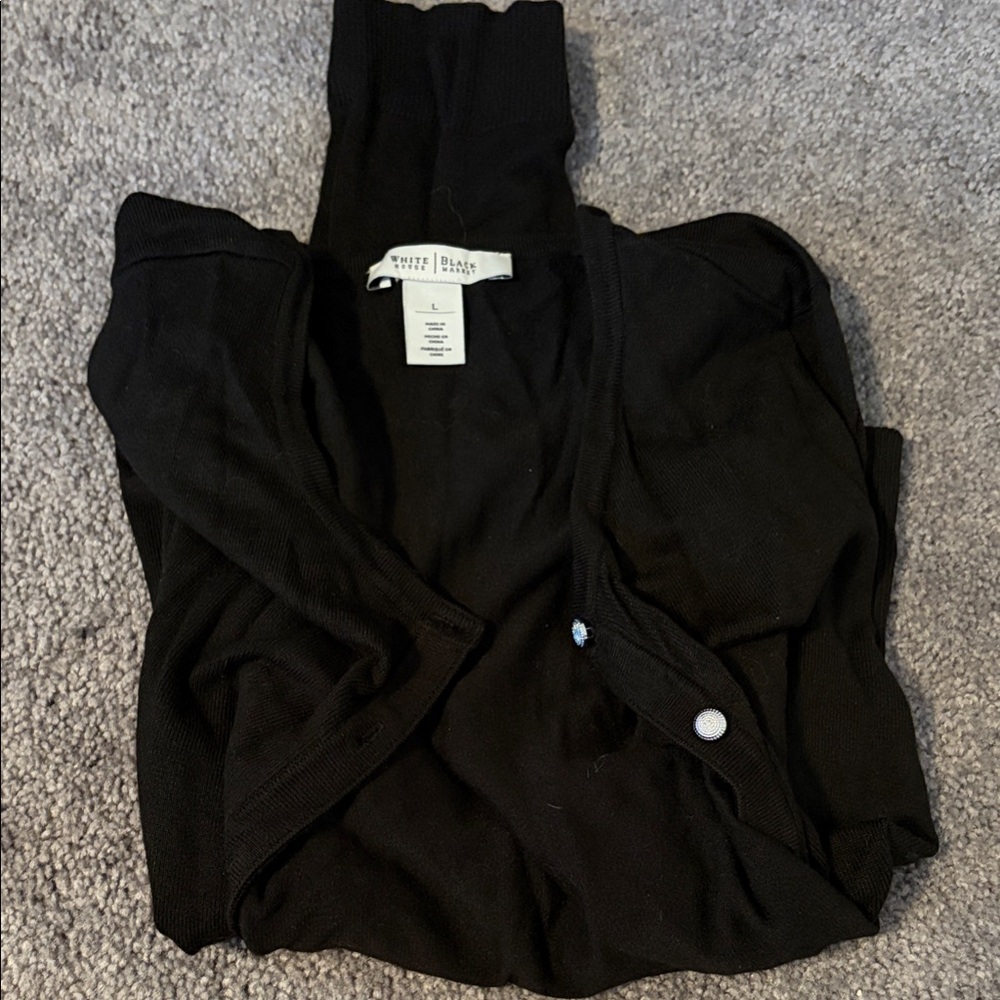 White House Black Market Black Cardigan Sweater